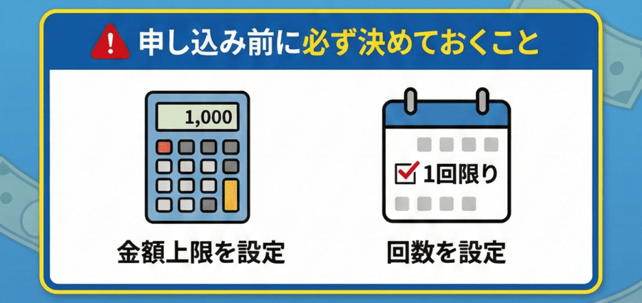 申し込み前に必ず決めておくこと