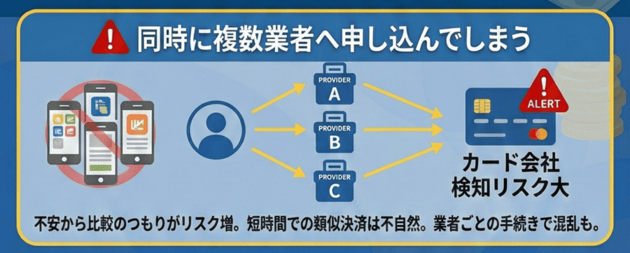 同時に複数業者へ申し込んでしまう