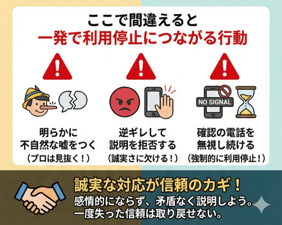 ここで間違えると一発で利用停止につながる行動