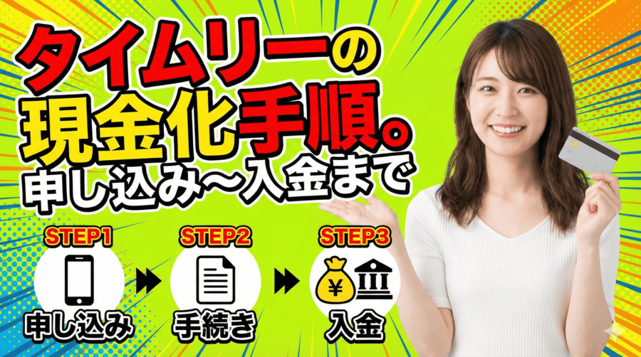 タイムリーの現金化手順。申し込み〜入金まで
