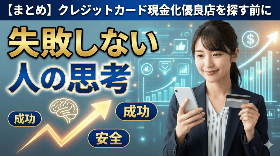 【まとめ】クレジットカード現金化優良店を探す前に「失敗しない人の思考」を持つ