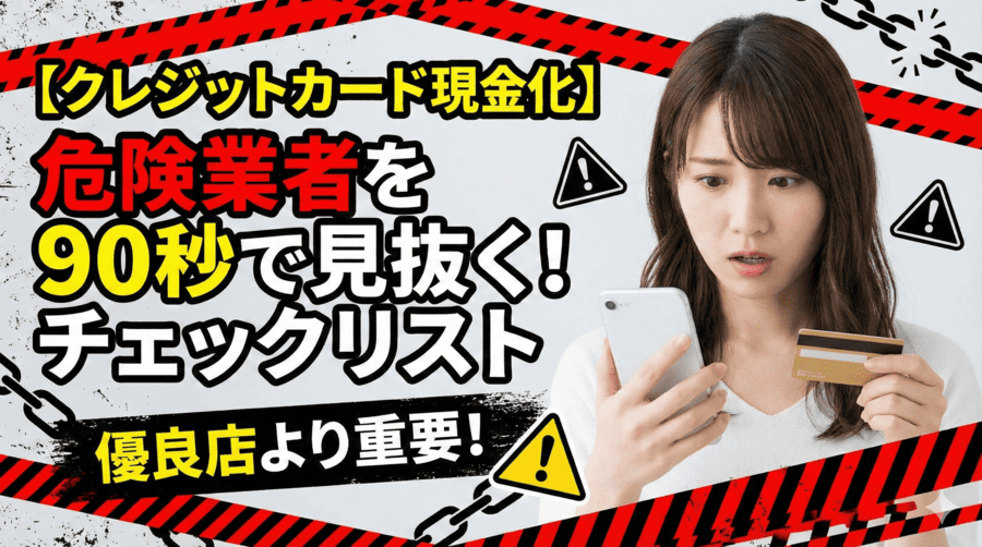 【クレジットカード現金化優良店より重要】危険業者を90秒で見抜くチェックリスト