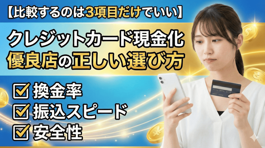 【比較するのは3項目だけでいい】クレジットカード現金化優良店の正しい選び方