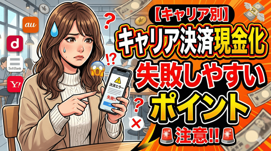 【キャリア別】キャリア決済現金化で失敗しやすいポイント