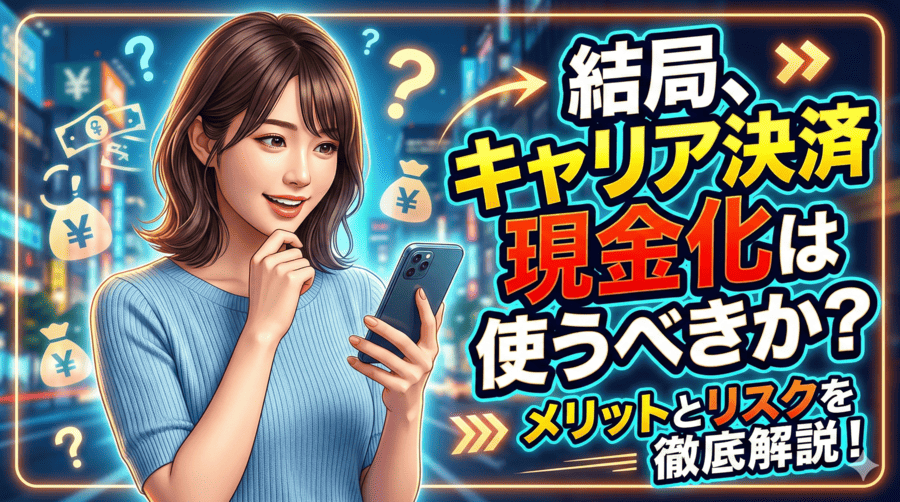 結局、キャリア決済現金化は使うべきか?