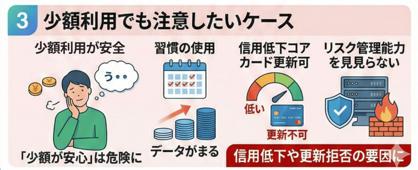 少額利用でも注意したいケース