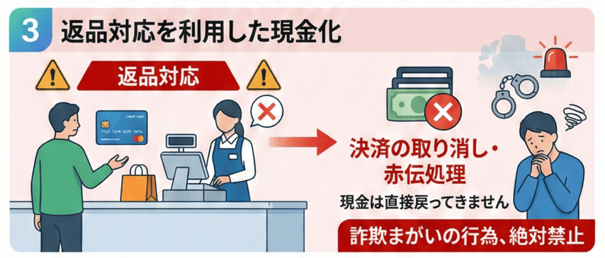 返品対応を利用した現金化する