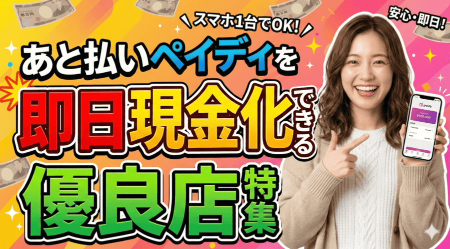 あと払いペイディを即日現金化できる優良店