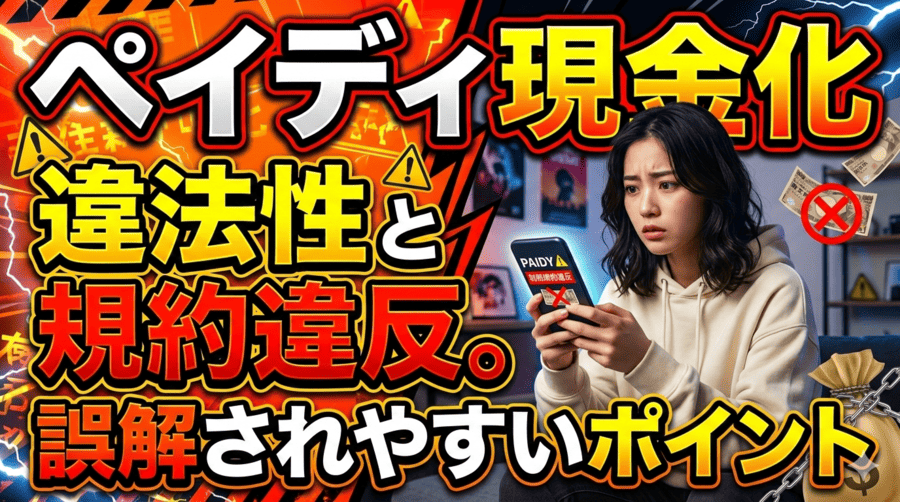 ペイディ現金化の違法性と規約違反。誤解されやすいポイント
