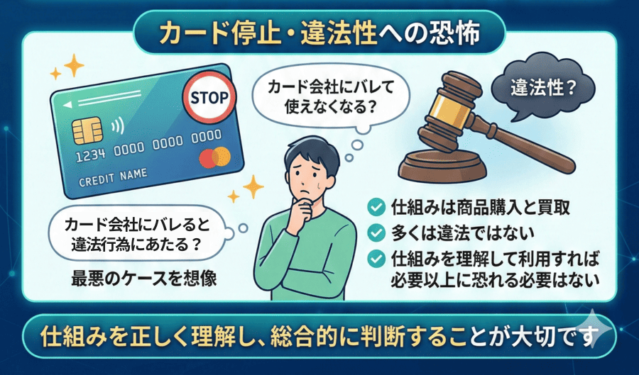 カード停止・違法性への恐怖