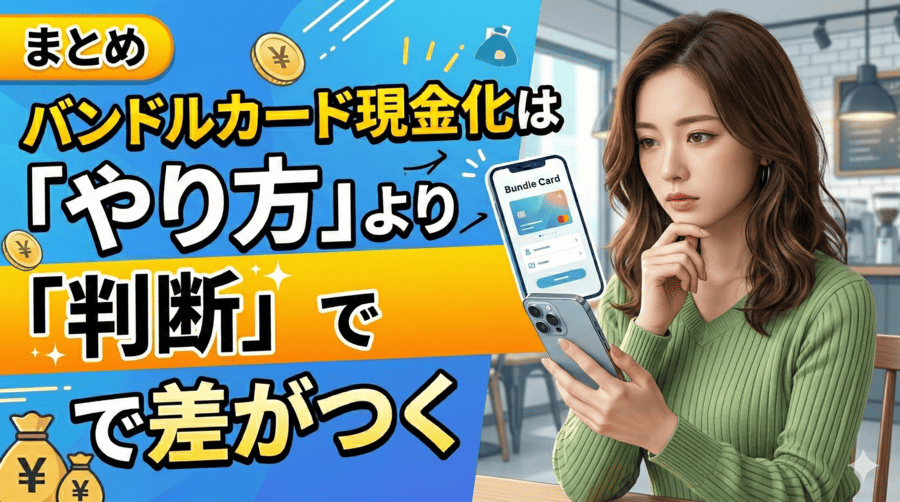 【まとめ】バンドルカード現金化は「やり方」より「判断」で差がつく