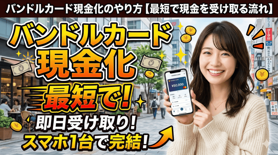 バンドルカード現金化のやり方【最短で現金を受け取る流れ】
