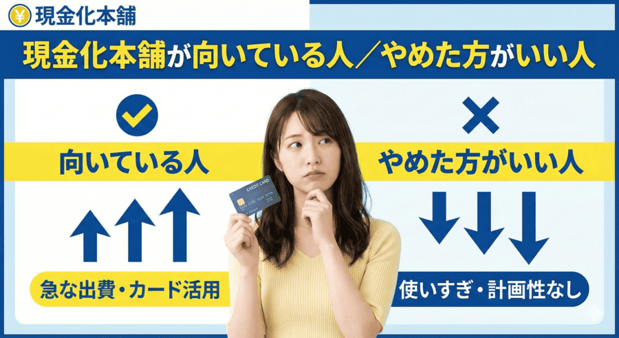 現金化本舗が向いている人/やめた方がいい人