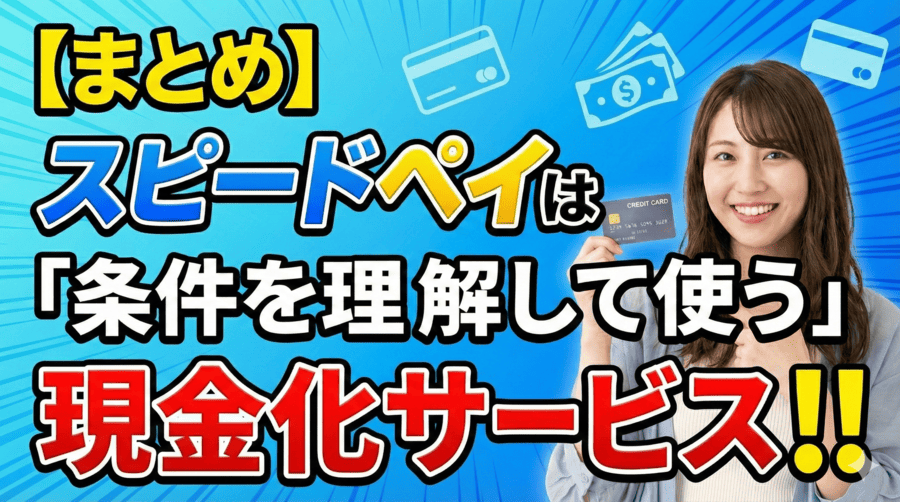 【まとめ】スピードペイは「条件を理解して使う」現金化サービス