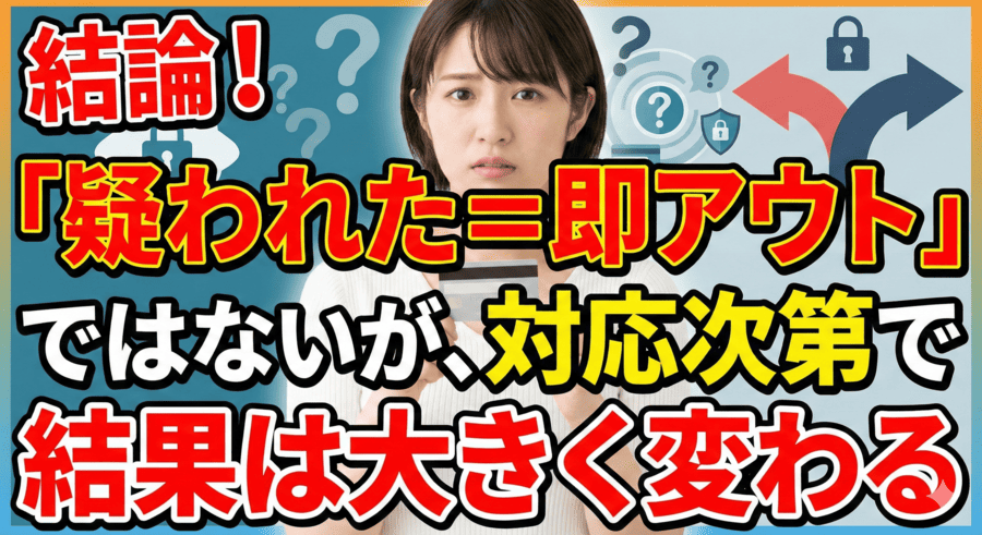 結論！「疑われた＝即アウト」ではないが、対応次第で結果は大きく変わる