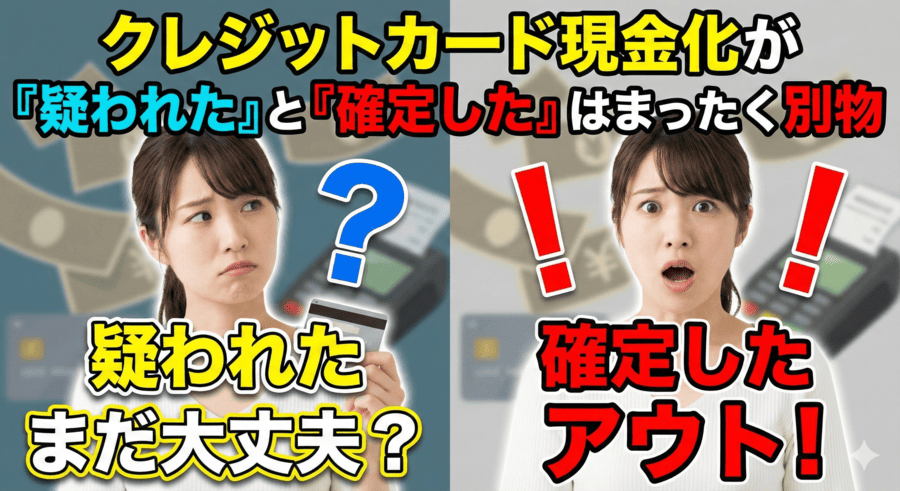 クレジットカード現金化が「疑われた」と「確定した」はまったく別物
